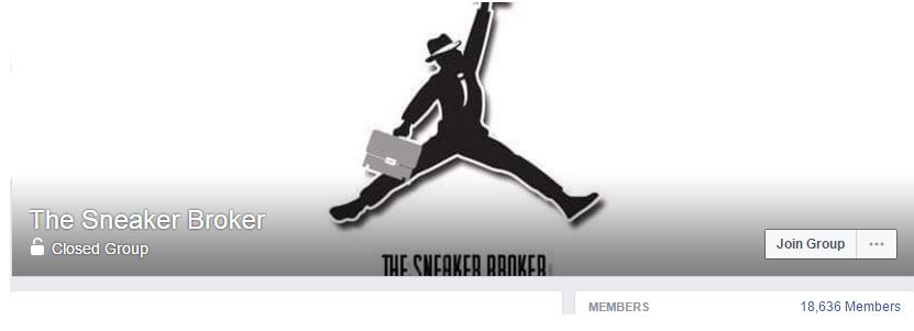 the Facebook group "The Sneaker Broker" fro selling sneakers online