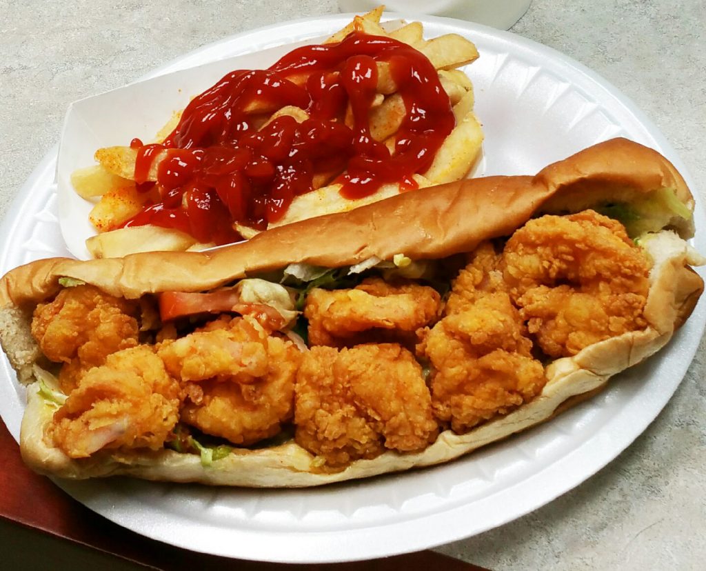 Mama's Fried Chicken Shrimp Poboy in Opelousas, Louisiana