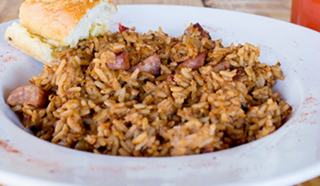 Bowl of Jambalaya from Trapp's on the River in Monroe, Louisiana