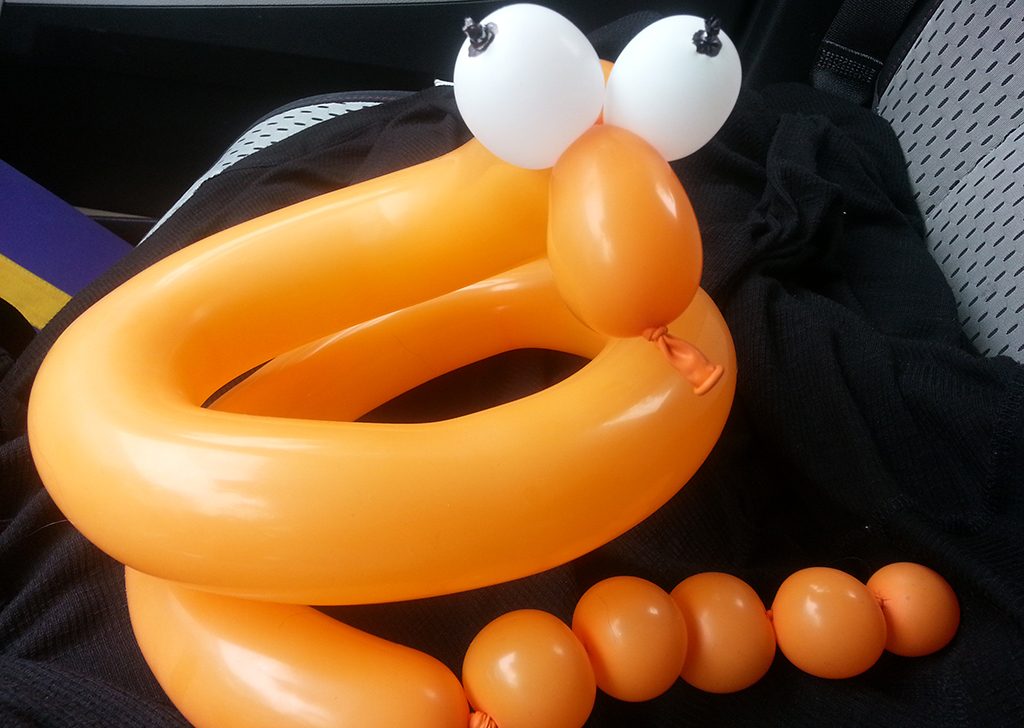 Stephanie Morace of Balloonatics Rattlesnake Balloon Art