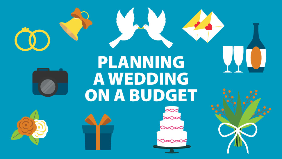 wedding elements with the title For Better or Worse: Planning a Wedding on a Budget